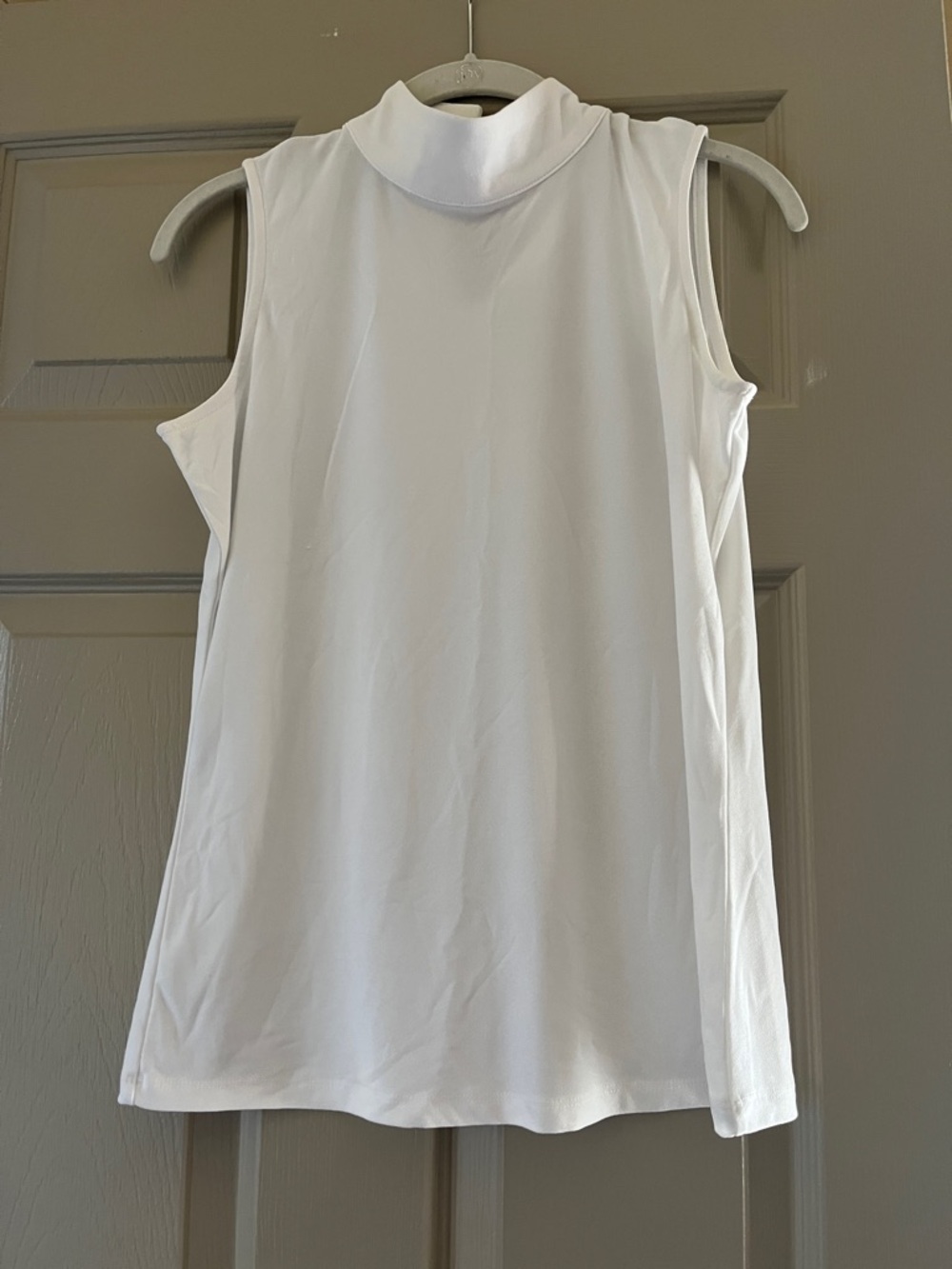 Sleeveless Mock Neck Women’s Top - White